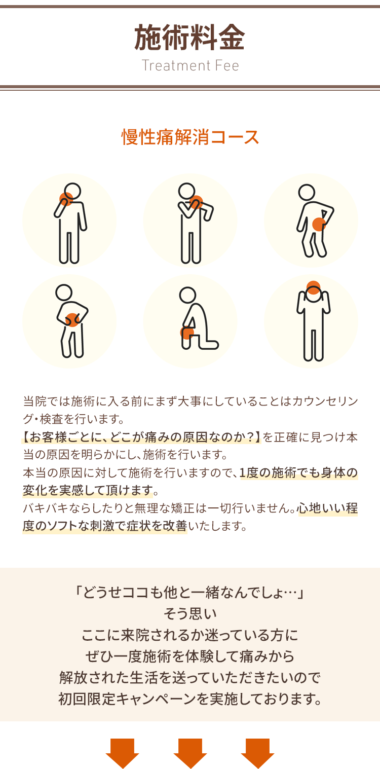 整体院ヴェリタの料金案内